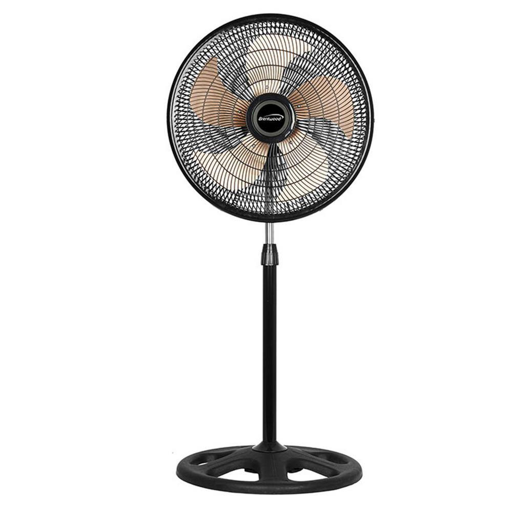 Brentwood 18 in. 3 Speed Industrial Pedestal Fan in Black 985117034M