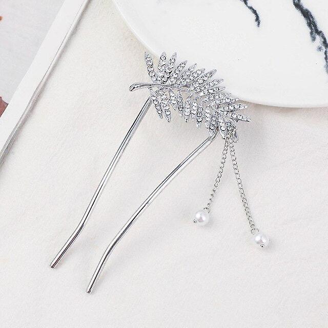 Rhinestones metal hair sticks tassel hair combs for women