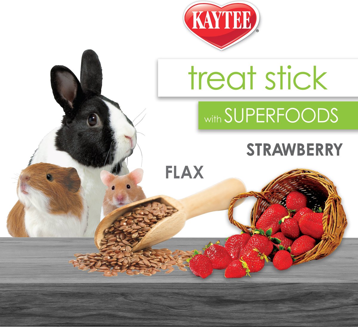 Kaytee Treat Stick with Superfoods Strawberry Flavor Small Animal Treats， 5.5-oz bag