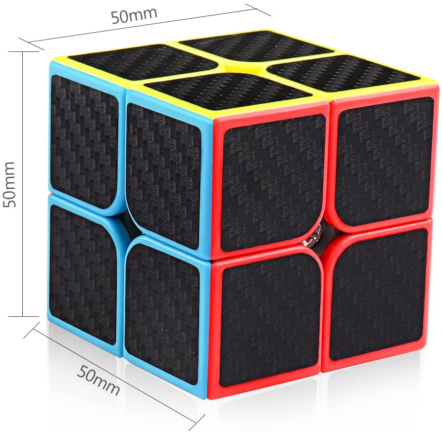 D-FantiX Carbon Fiber 2x2 Speed Cube 2x2x2 Magic Cube Puzzle Toys for Kids