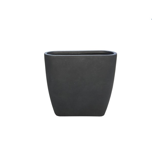 Kante Lightweight Modern Outdoor Concrete Oval Planter Charcoal Black Rosemead Home amp Garden Inc