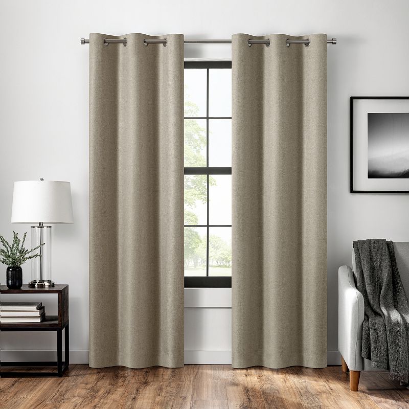 eclipse Magnitech Welwick Herringbone 100% Blackout Grommet Magnetic Closure Window Curtain Panel