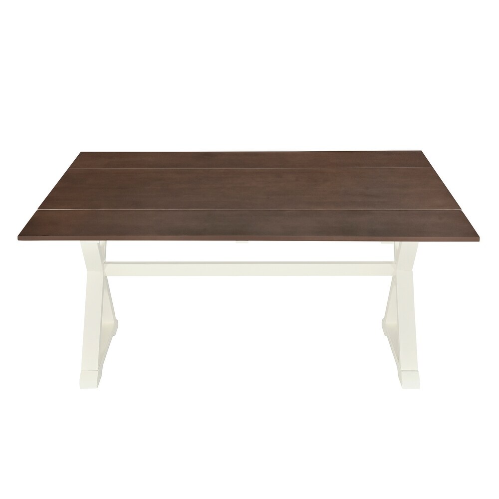 Rubber Wood Dining Table Set with X shape Legs