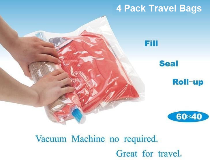 12 PACK COMBO: 8 Jumbo Vacuum Seal Space Saver Storage Bag 47