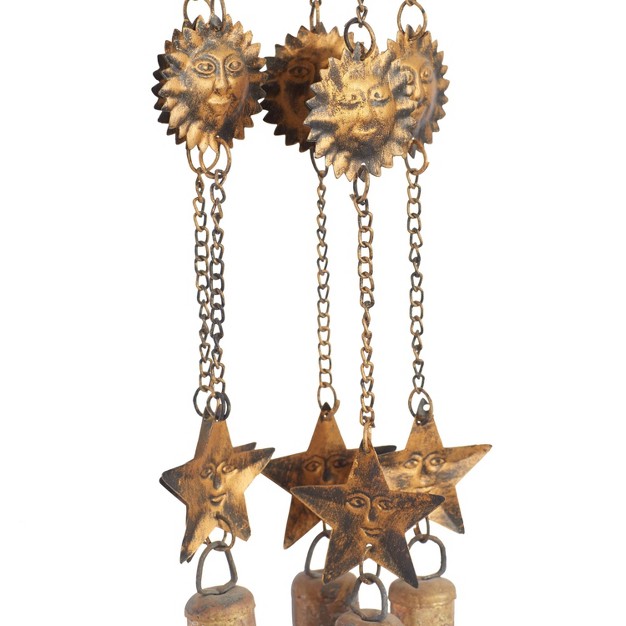 Eclectic Sun And Stars Windchime Brass Olivia amp May