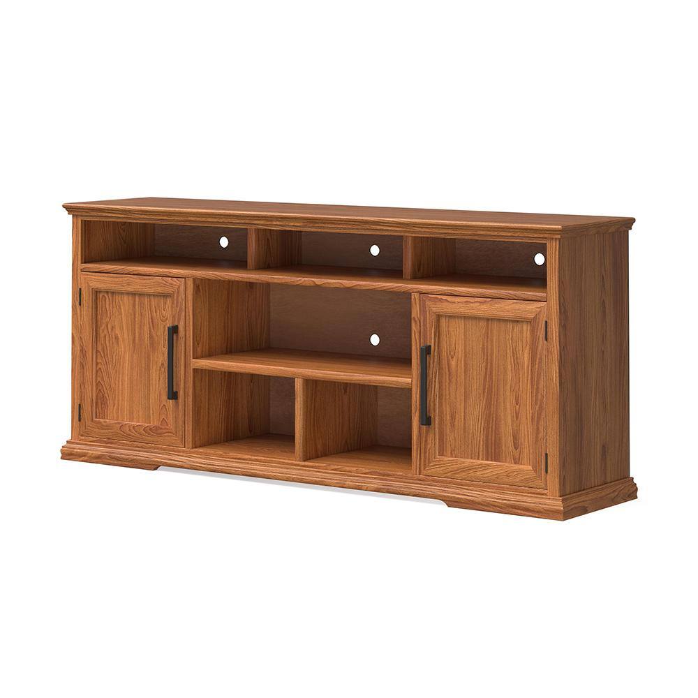 Bridgevine Home 73 in. Fully Assembled Oak Stand Fits TV's up to 85 in. CP1429.GDO