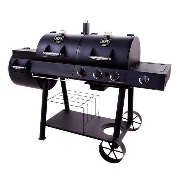 OKLAHOMA JOE'S Longhorn Combo 3-Burner Charcoal and Gas Smoker Grill in Black with 1,060 sq. in. Cooking Space 15202029