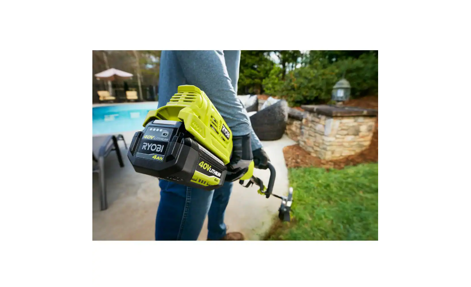 RYOBI RY40250 40V Expand-It Cordless Battery Attachment Capable String Trimmer with 4.0 Ah Battery and Charger