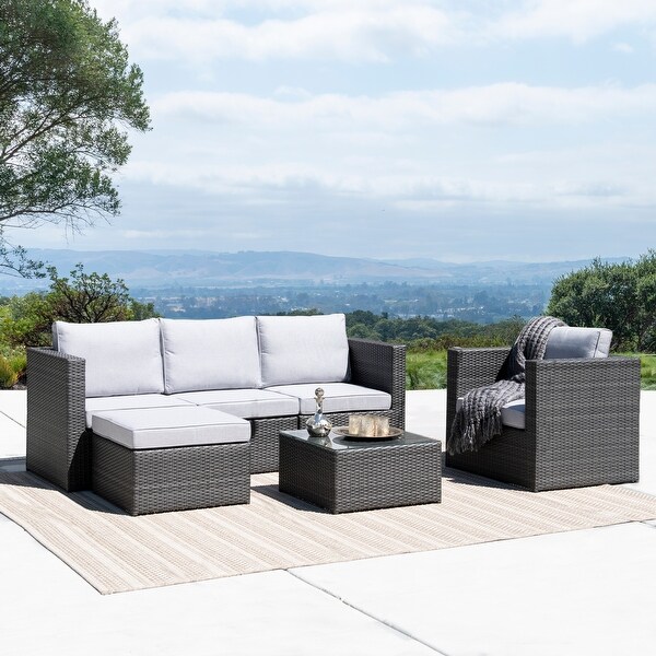 Corvus Trey Outdoor 6piece Aluminum Resin Wicker Sofa Set