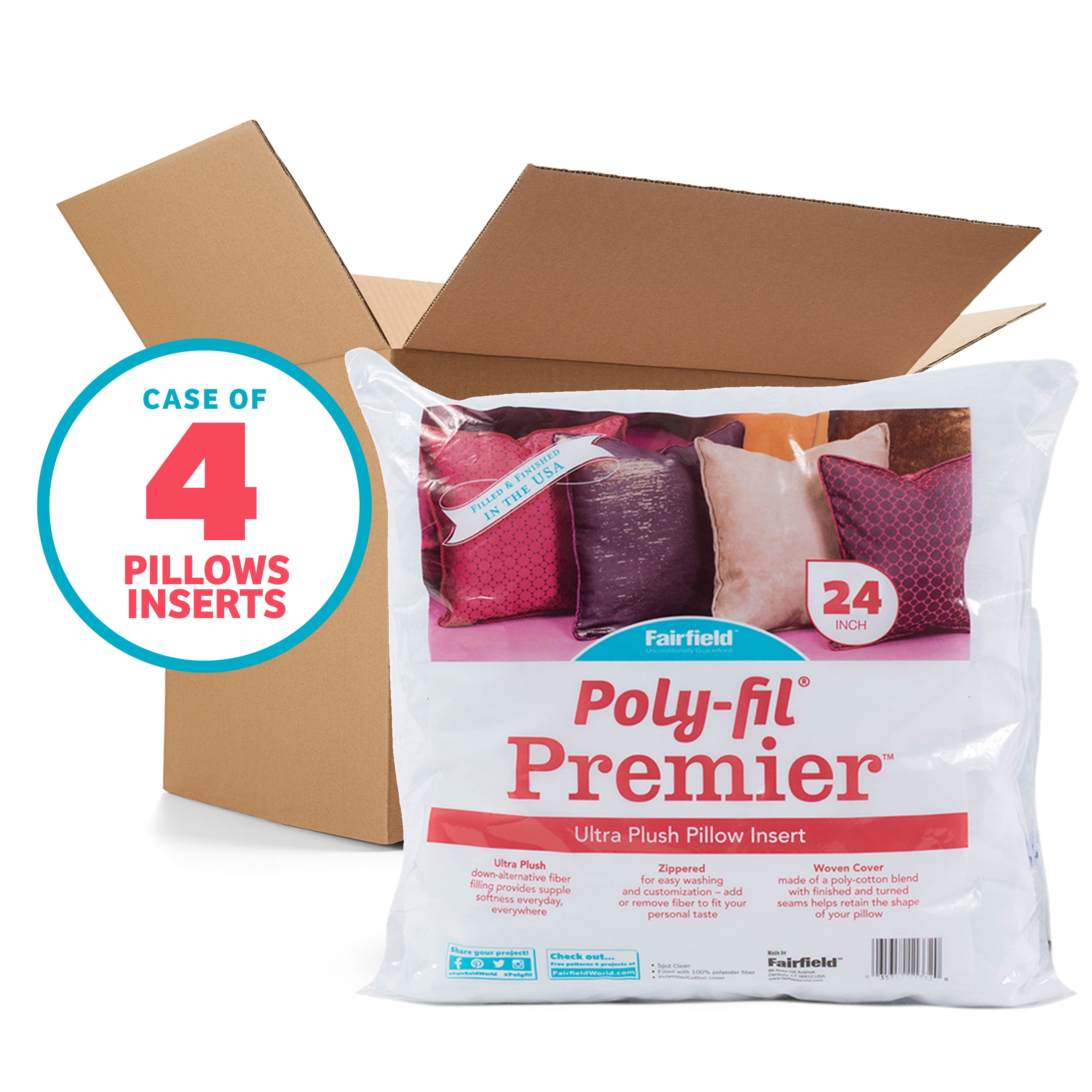 Poly-Fil® Premier™ Oversized Pillow Inserts by Fairfield™, 24