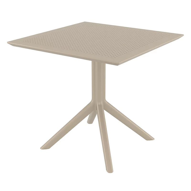 31.5 Taupe Brown Solid Square Dining Table