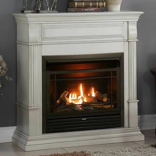 Duluth Forge Dual Fuel Ventless Gas Fireplace - 26000 BTU T-Stat Control Antique White Finish 170130