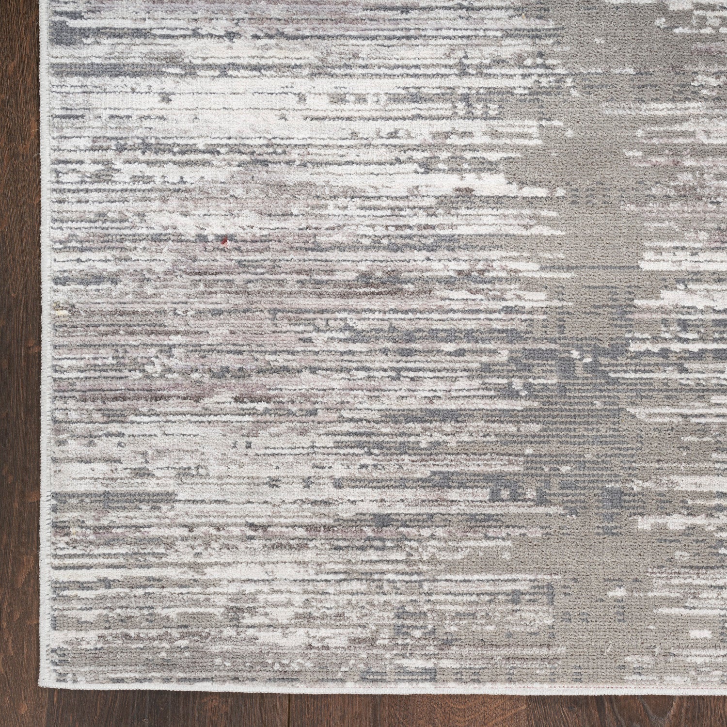 Abstract Hues Grey White Modern Rug