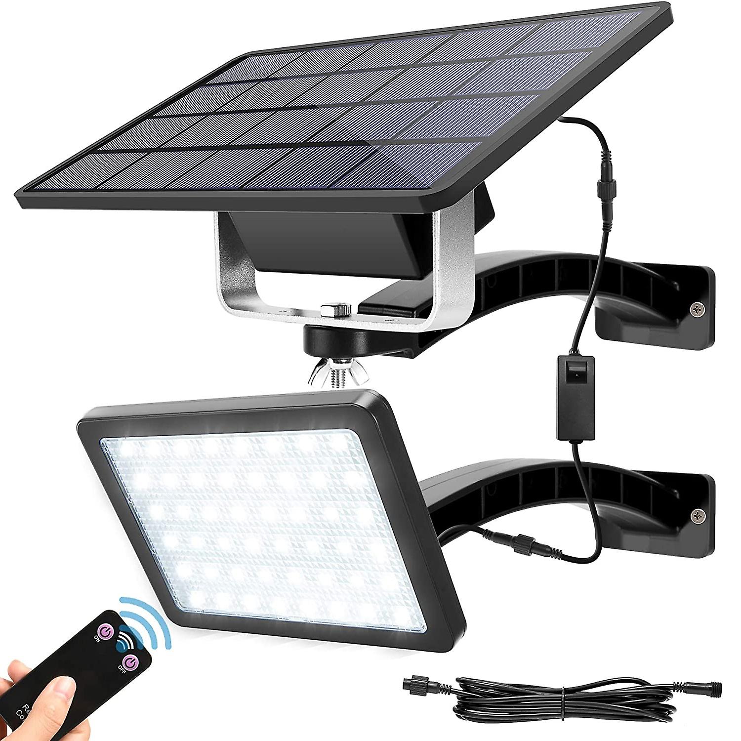 Solar Lights Outdoor With Remote Control Naimp 48 Led Dusk To Dawn Solar Panel Light Kit With 5500mah Battery And 9.8ft Cord Wall Mount Security Light