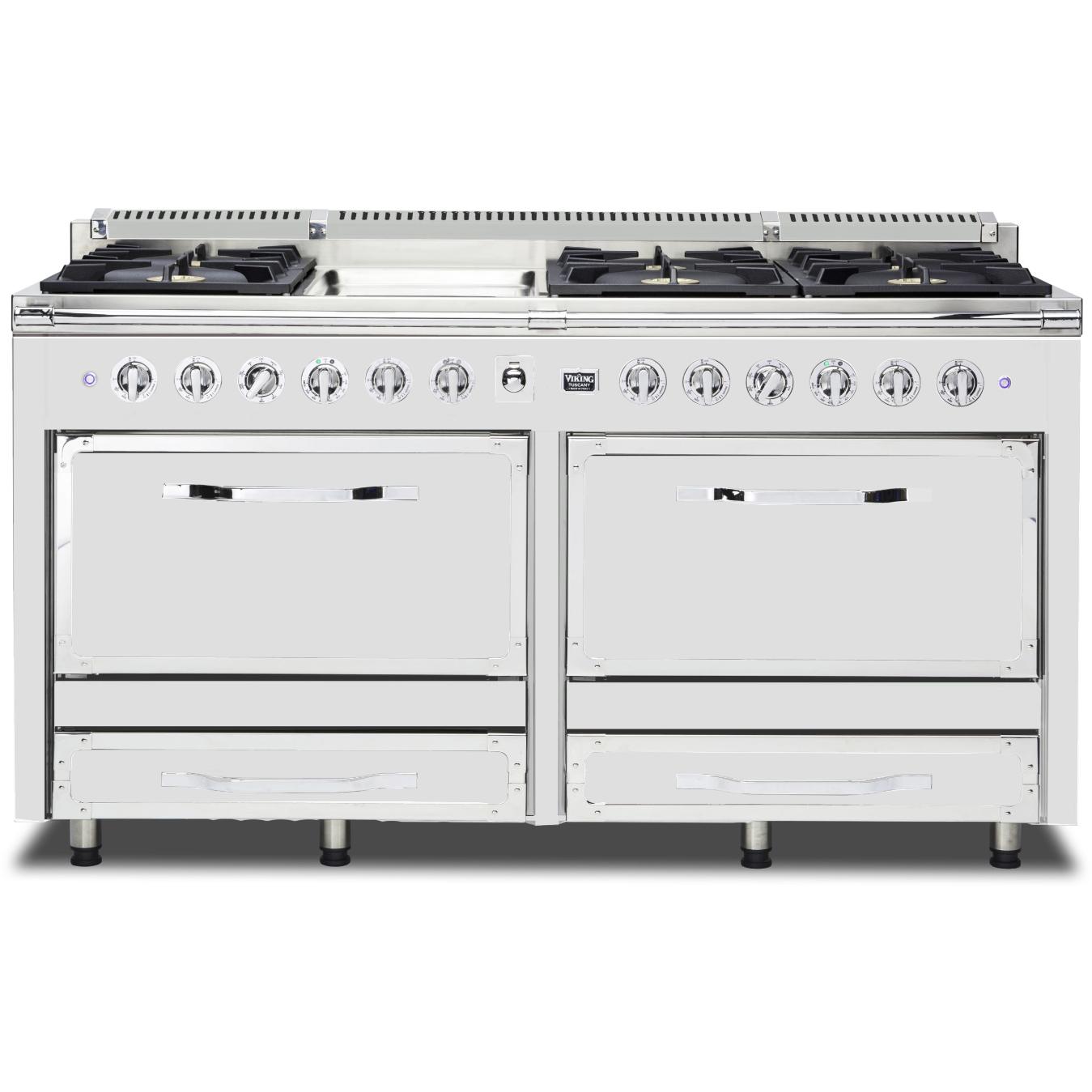 Viking 66-inch Freestanding Dual-Fuel Range with Convection Technology TVDR661-6GFW