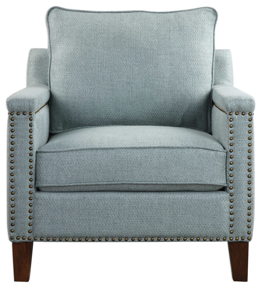 Charlotta Sea Mist Accent Chair   Transitional   Armchairs And Accent Chairs   by Ownax  Houzz