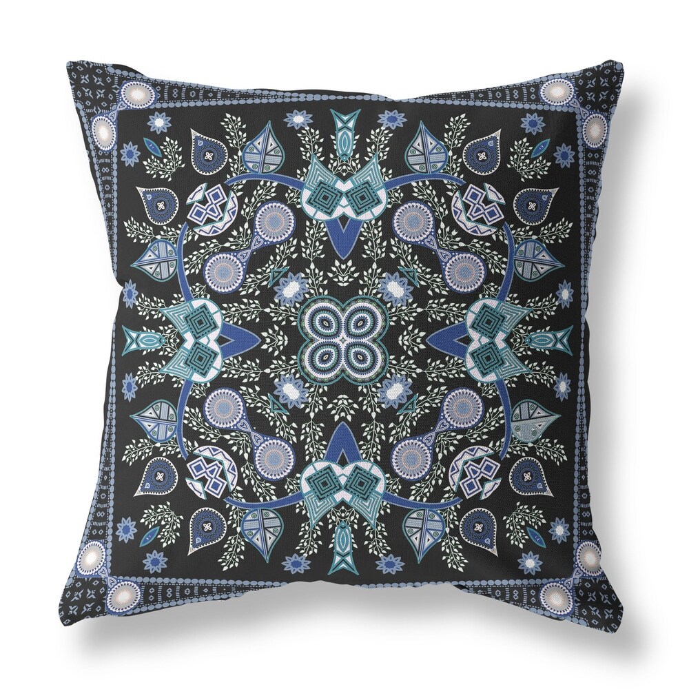 Amrita Sen Paisley Leaf Geo Indoor Outdoor Pillow Zip