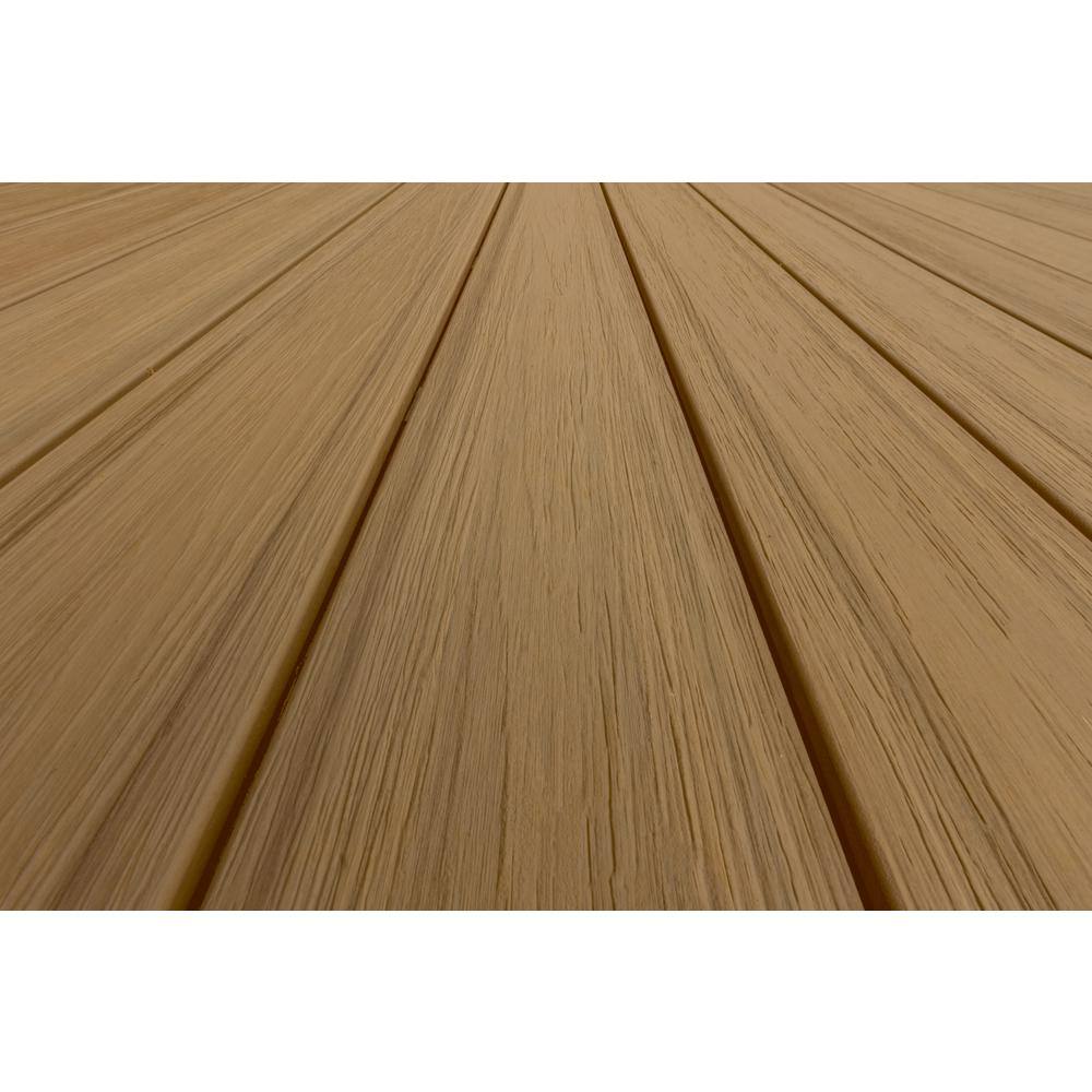 FORTRESS Infinity IS 5.5 in. x 6 in. Square Oasis Palm Brown Composite Deck Board Sample 194106210