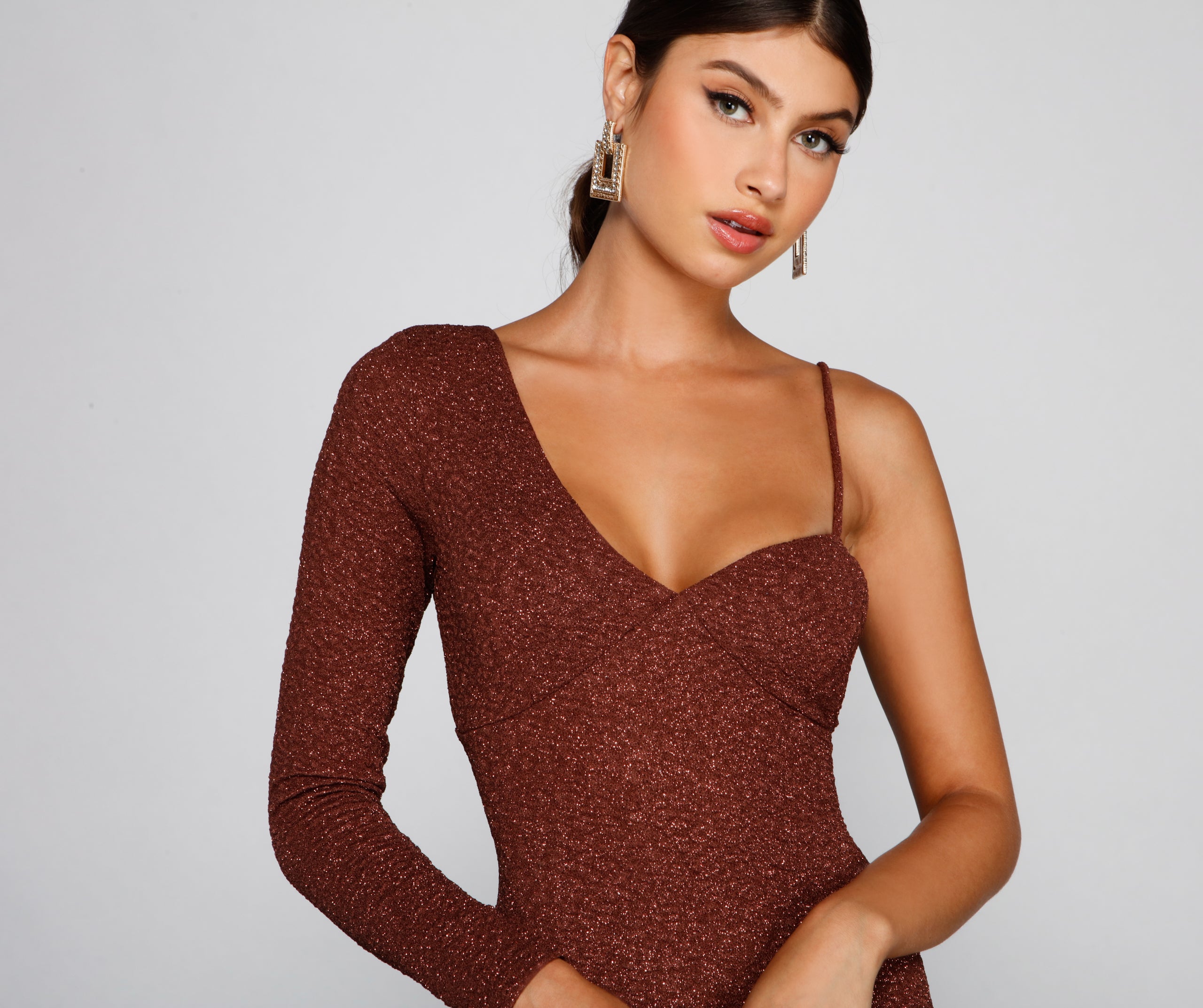 One Women Show Glitter Mini Dress