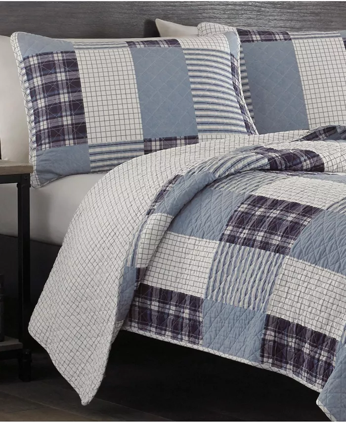 Eddie Bauer Camano Island Plaid Purple Reversible 2-Piece Twin Quilt Set