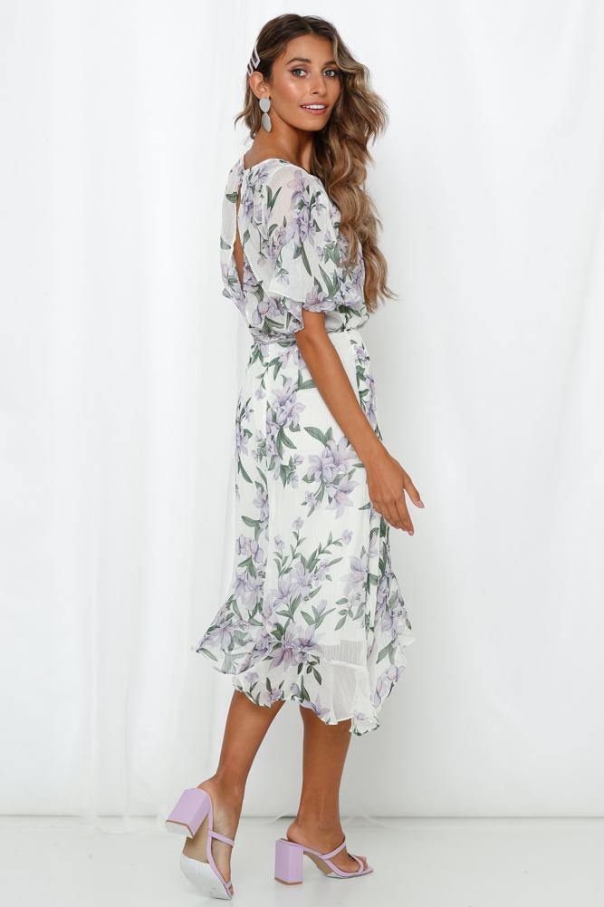 Long Stretch Of Love Midi Dress White