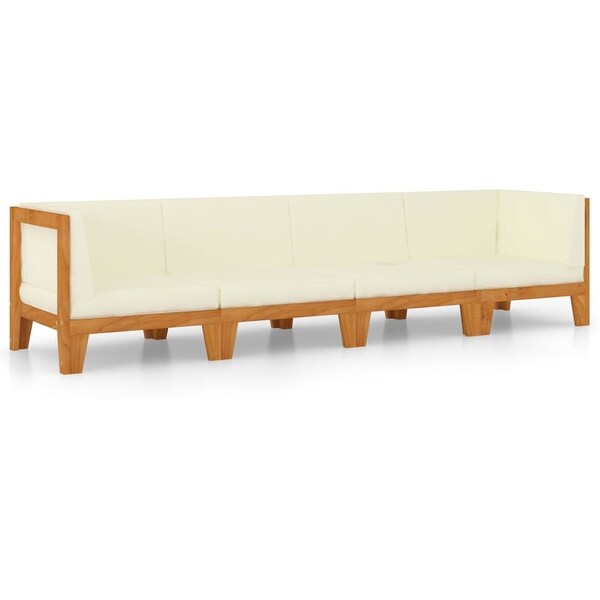 4 Piece Garden Lounge Set with Cushions Solid Acacia Wood - Overstock - 35105940