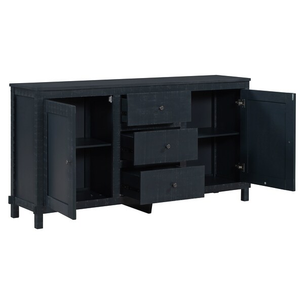 Buffet Cabinet with 2 Storage Cabinets Adjustable Shelves and 3 Drawers