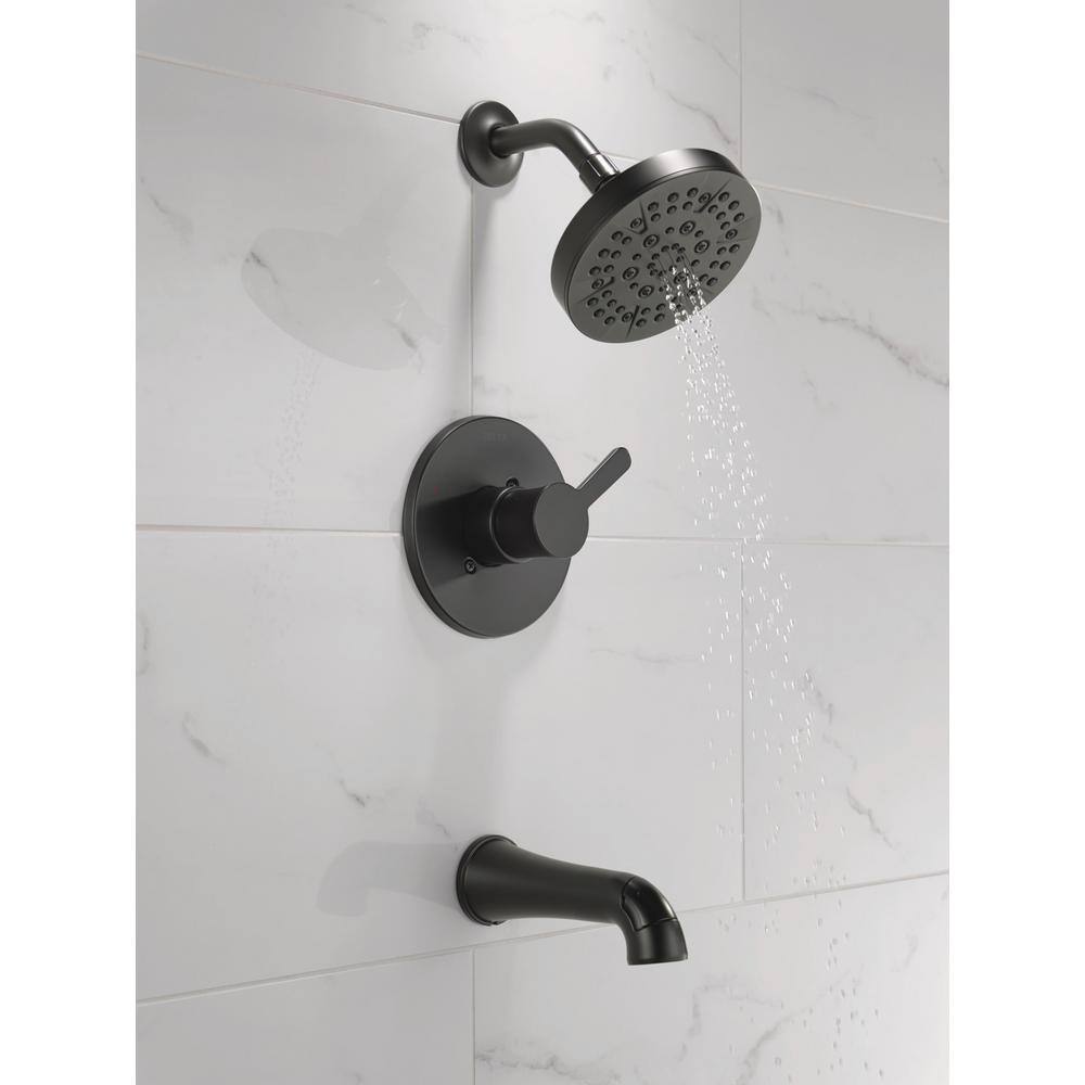 Delta Greydon Single-Handle 5-Spray Tub and Shower Faucet in Matte Black (Valve Included) 144860-BL