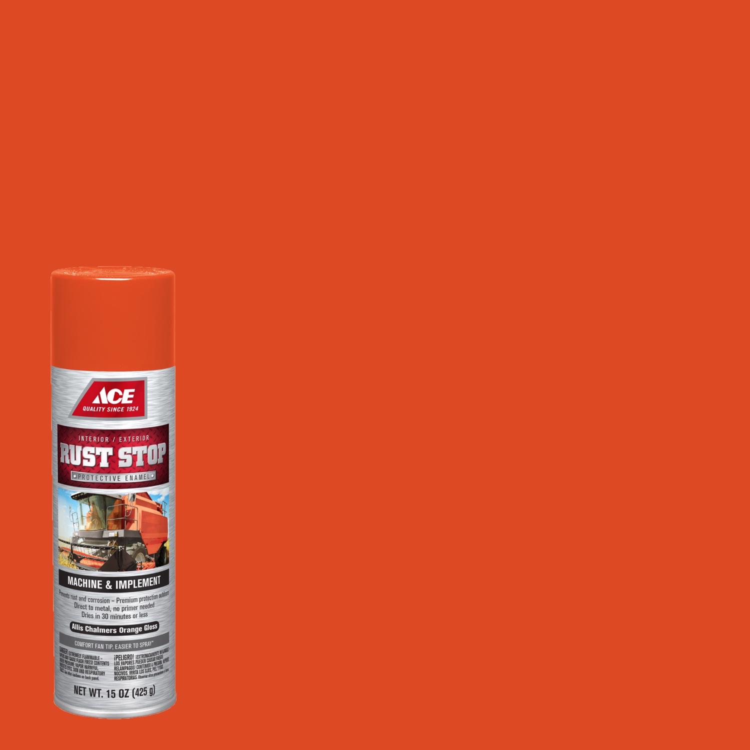 Ace Rust Stop Machine \u0026 Implement Gloss Allis Chalmers Orange Protective Enamel Spray Paint 15 oz