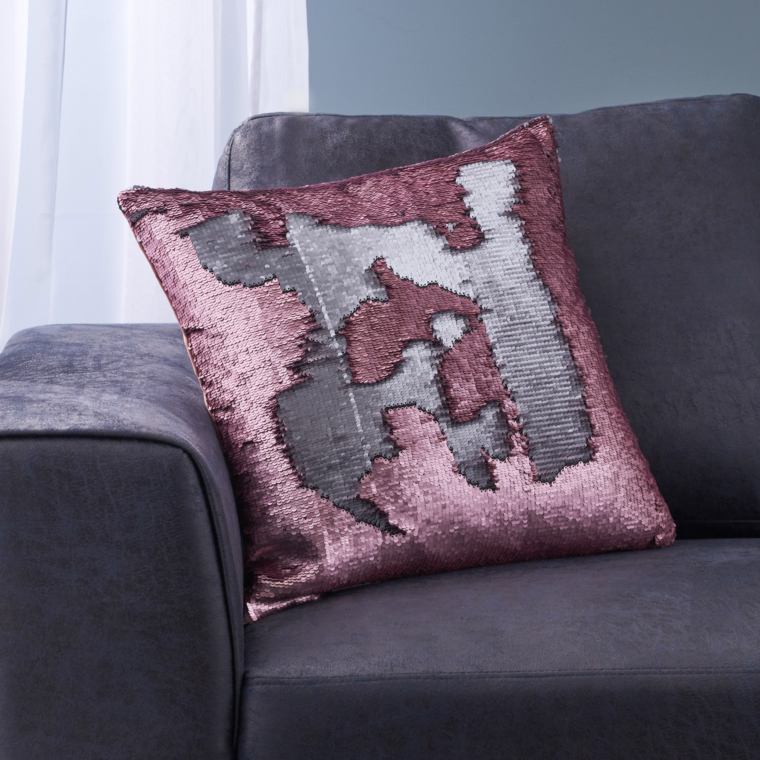 Jennifer Glam Square Reversible Sequin Throw Pillow