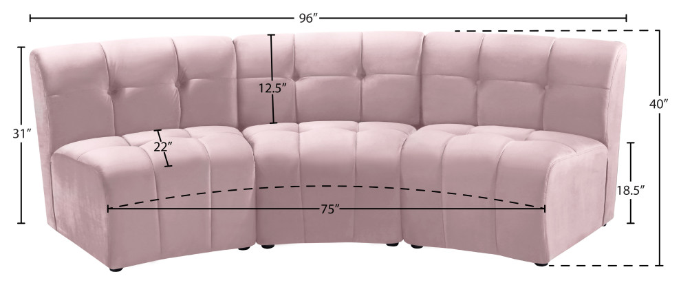 Limitless Modular Velvet 1 Piece Sectional   Contemporary   Sofas   by Meridian Furniture  Houzz