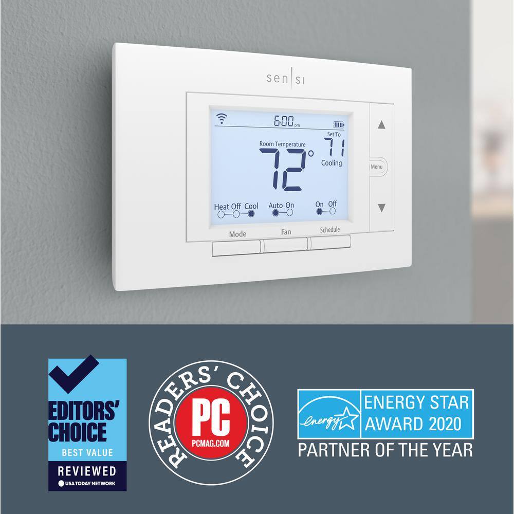 Emerson Sensi 7-day Programmable Wi-Fi Smart Thermostat No C-Wire Required for Most Systems ST55