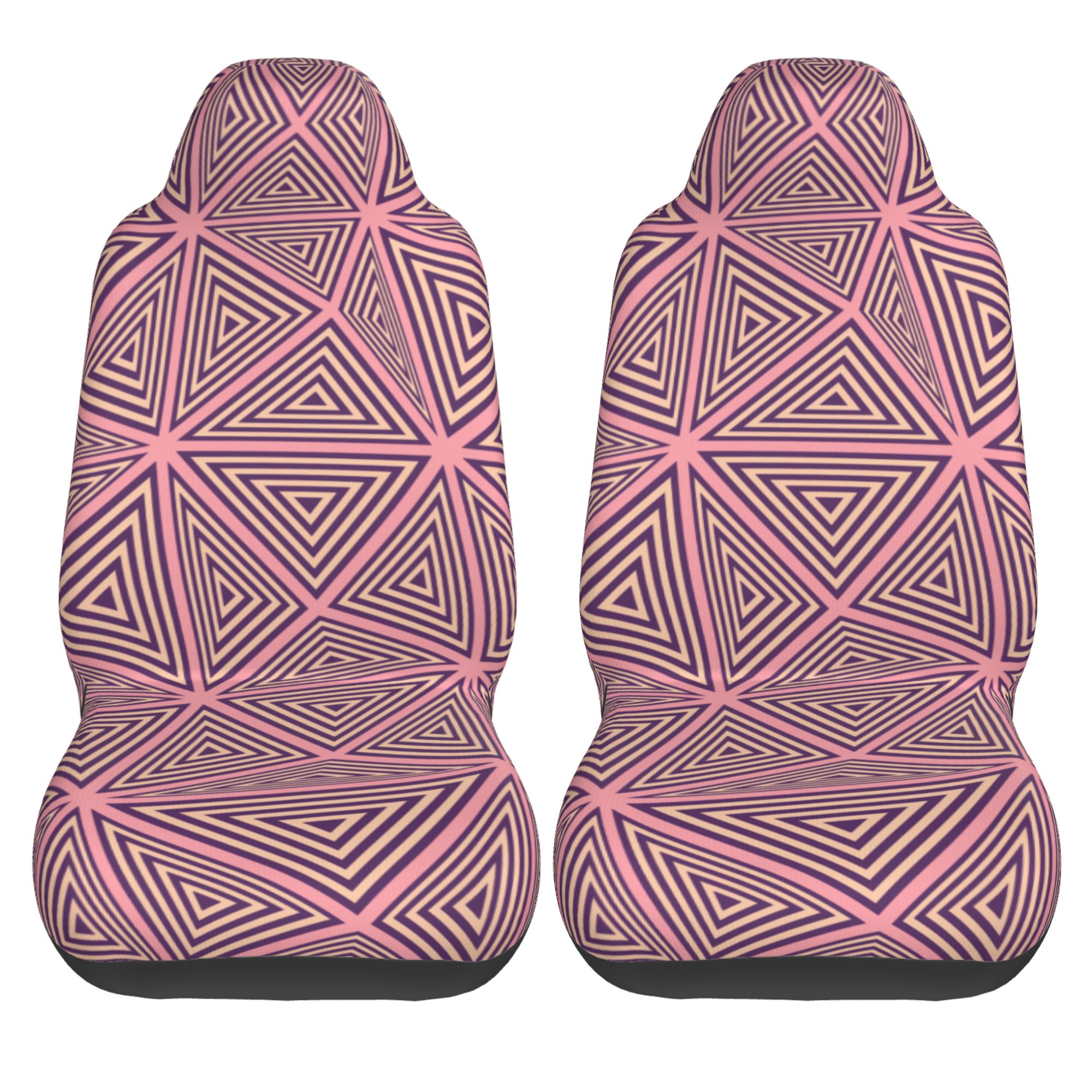 ZICANCN Car Seat Covers Front Seats Only，Triangular Mosaic Automotive Seat Covers Protectors for Cars Trucks Suv 2 Pack