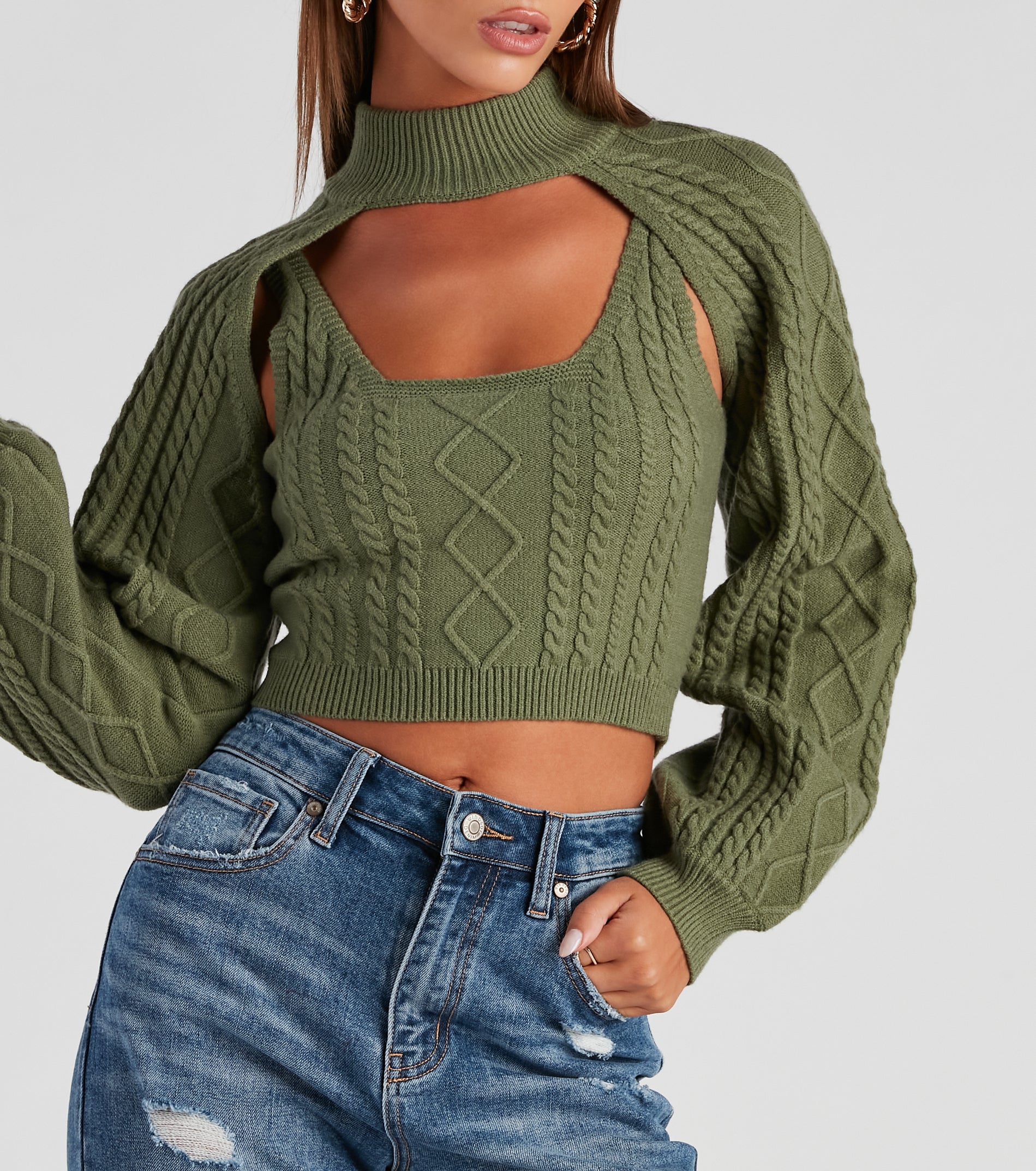 Autumn Harvest Mock Neck Sweater Top