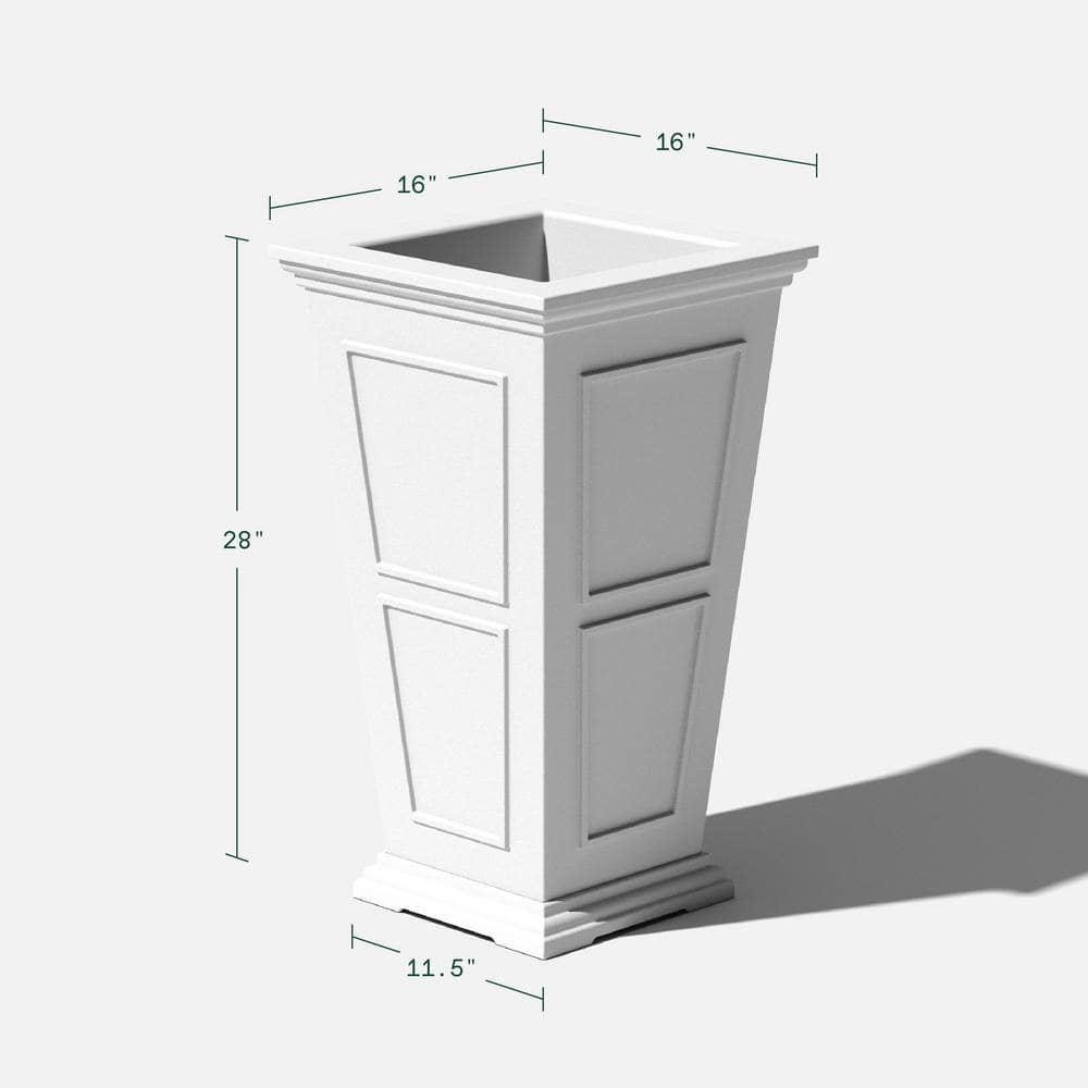 Veradek Brixton Series 28 in. T White Plastic Planter (2-Pack) BXVTL28W-2PK