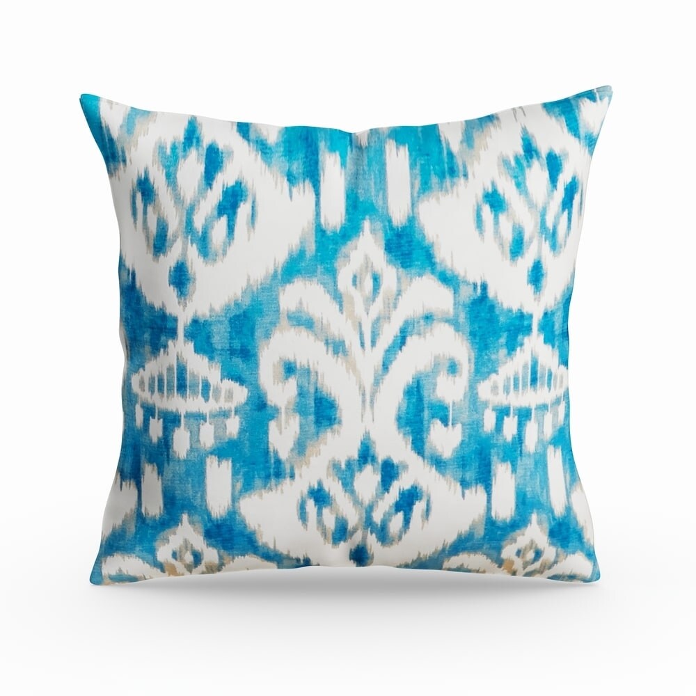 Elizabeth Ikat 17 inch Outdoor Accent Pillow  (Set of 2) by Havenside Home   17w x 17l