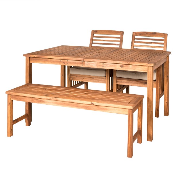 Ravenscroft 4pc Acacia Wood Patio Dining Set Saracina Home