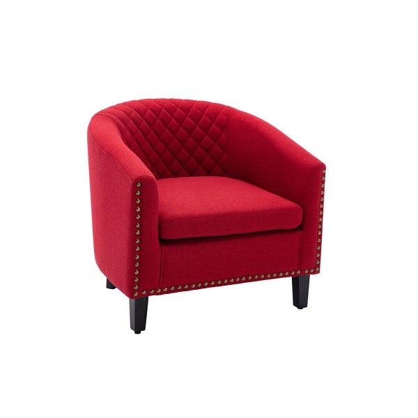 Accent Barrel Chair Living Room Chair with Nailheads