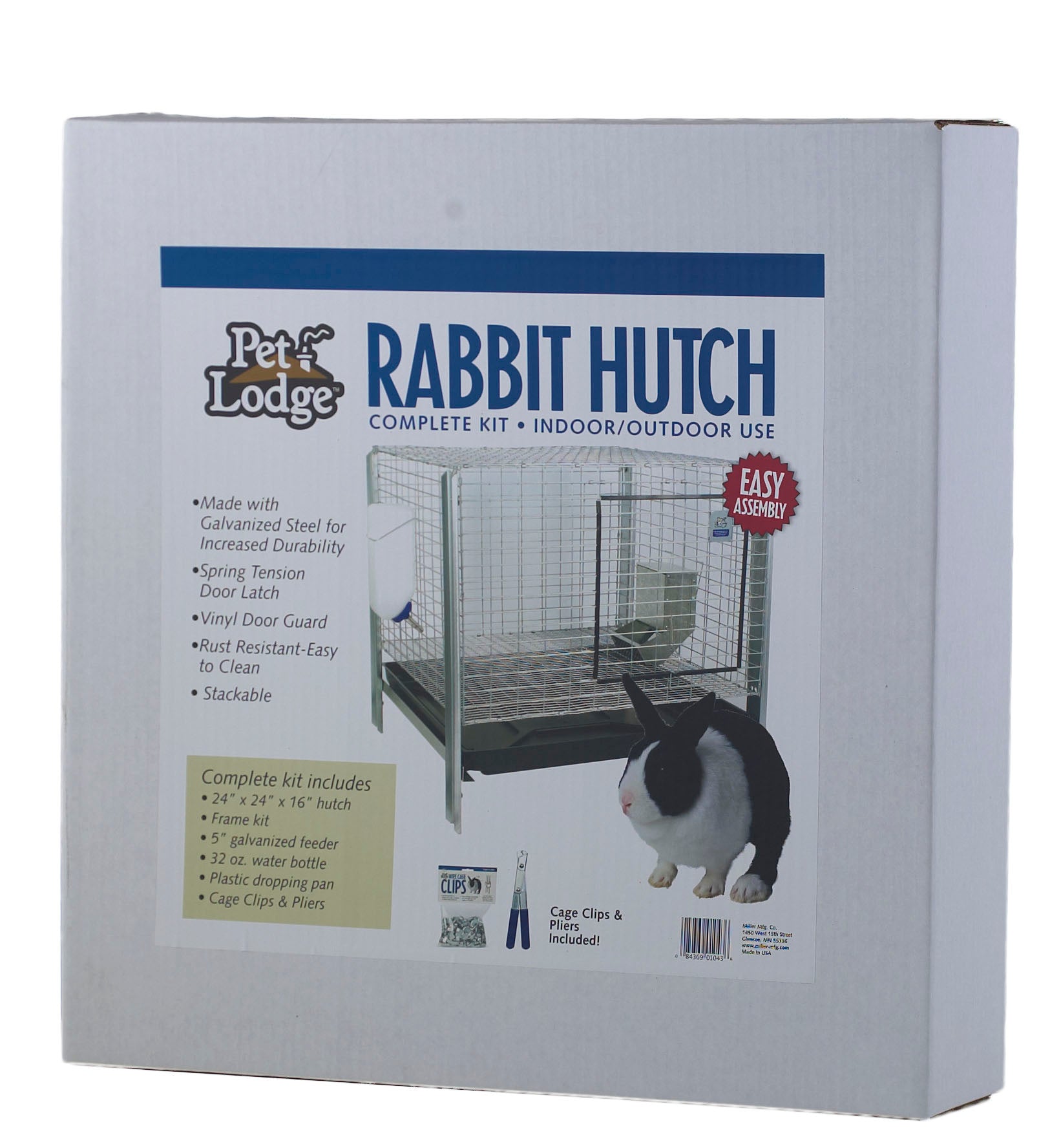 Pet Lodge Metal Rabbit Hutch Kit Silver 23 in. H X 24 in. W X 24 in. D