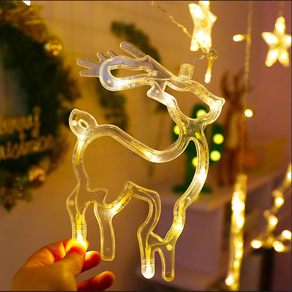 138LED Curtain Light Christmas Tree Elk String Light Christmas Decoration