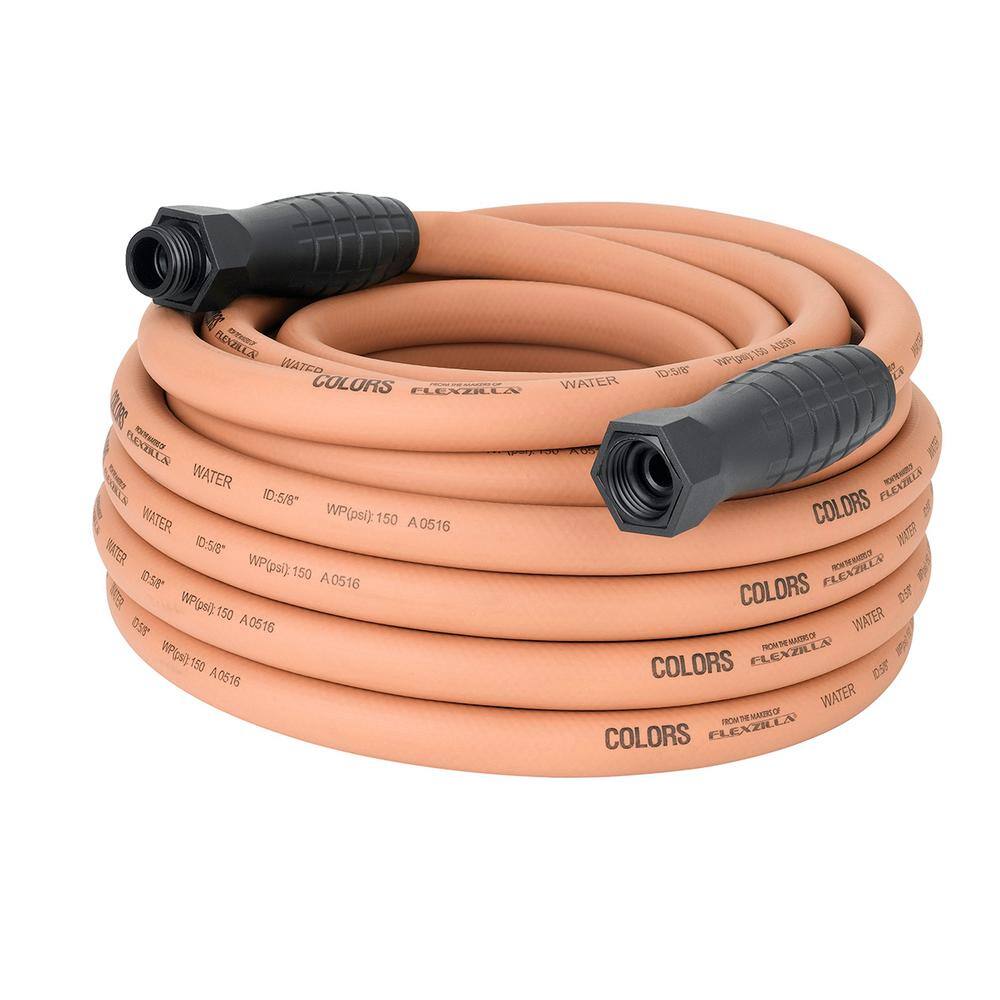 Flexzilla 58 in. x 50 ft. 34-11.5 GHT Fittings Colors Garden Hose with SwivelGrip Connections in Red Clay HFZC550TCS