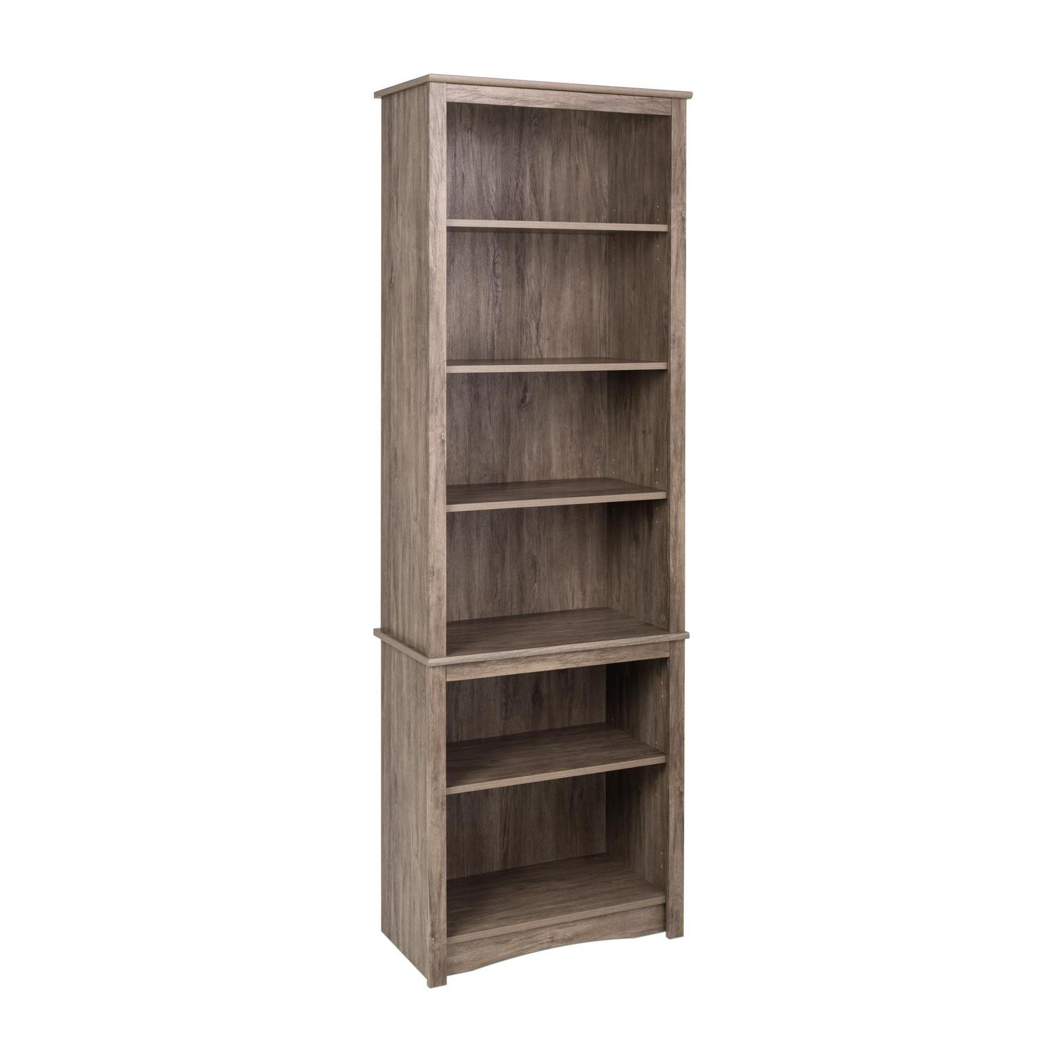 Prepac Tall 6Shelf Bookcase Drifted Gray  Crowdfused