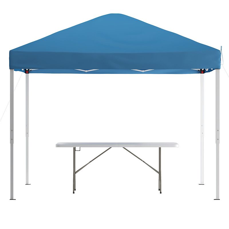 Flash Furniture Otis 10' x 10' Pop-Up Canopy Tent with Folding Table and Carrying Bag