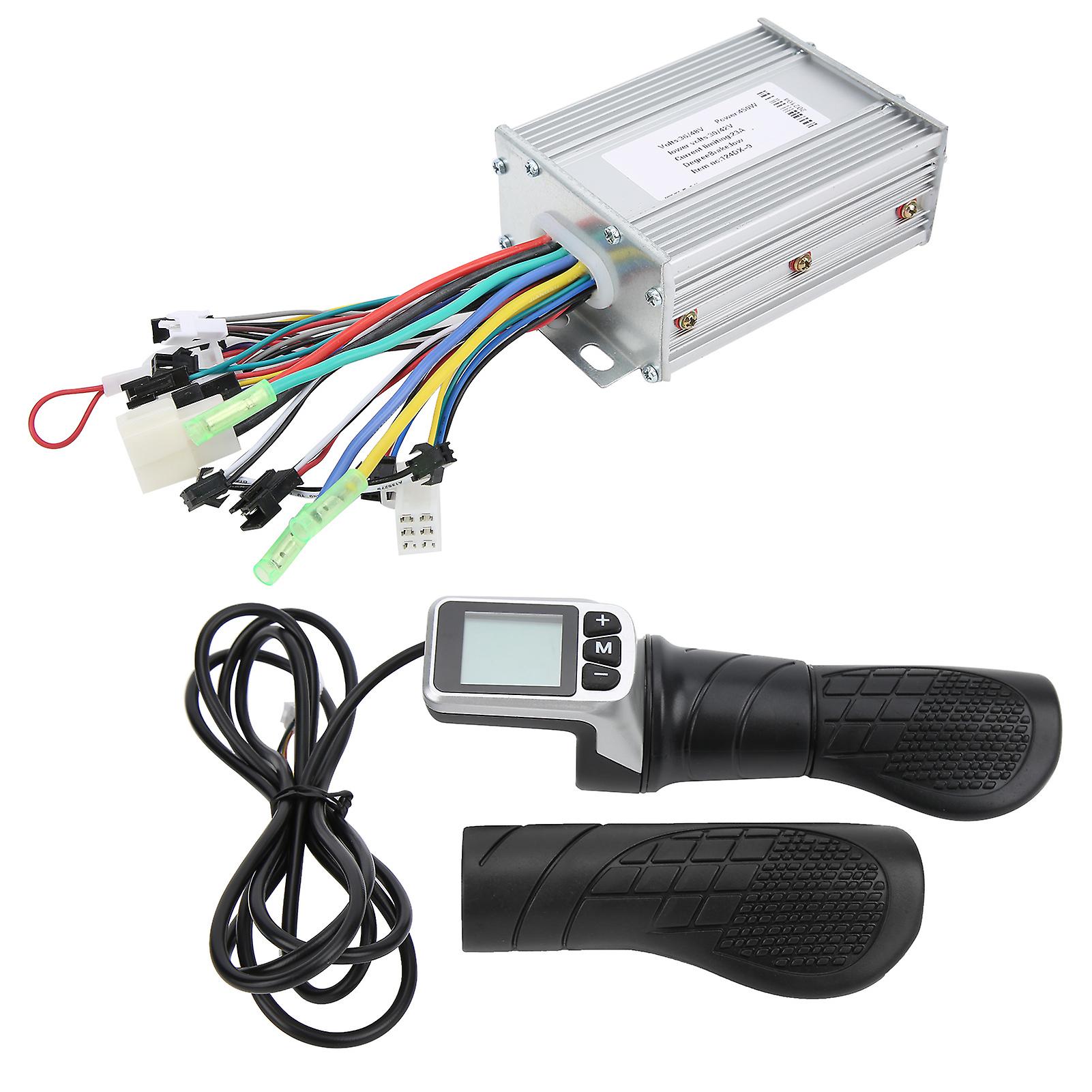 36v/48v 450w Brushless Controller And 124dx Lcd Half Twist Throttle Set For Electric Scooter