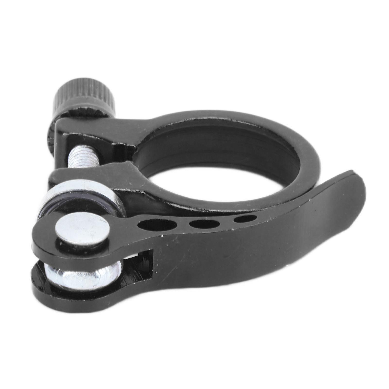 Seatpost Clamp Aluminum Alloy Quick Release Saddle Tube Clip For Mountain Bikes 3cmblack