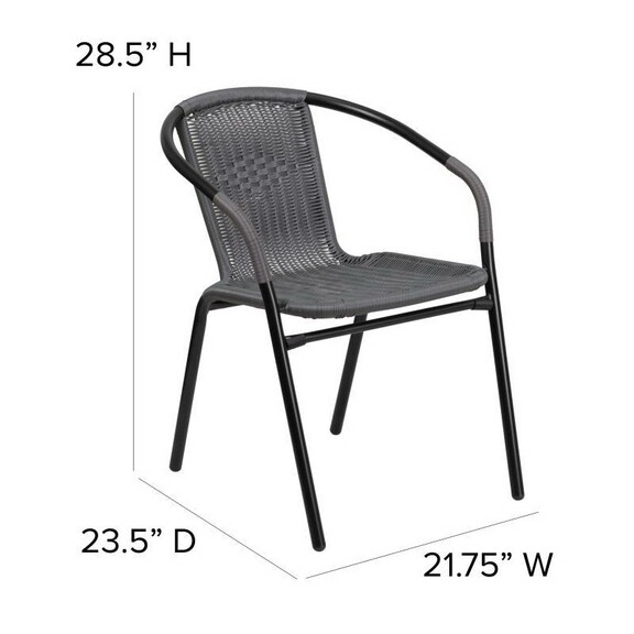 Lila 2 Pack Gray Rattan Indoor Outdoor Restaurant ...