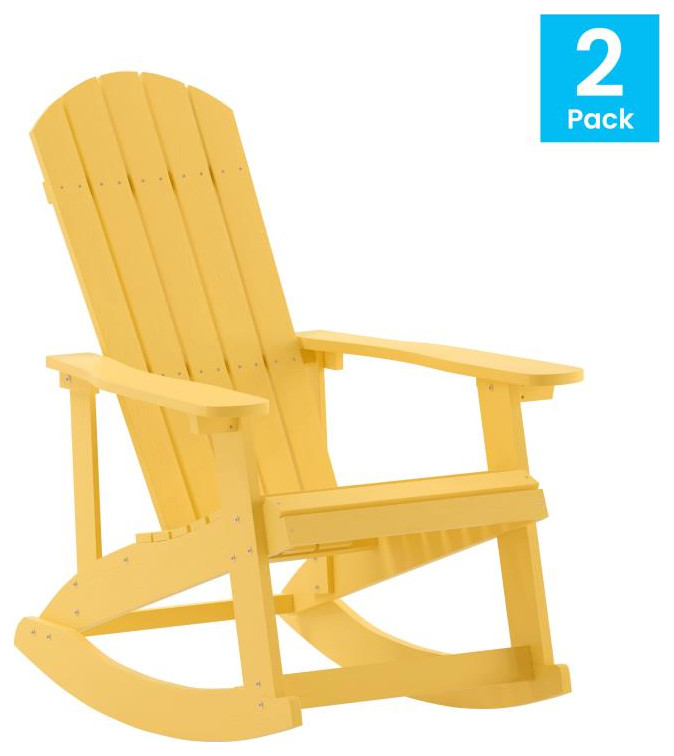 2 Pack Yellow Resin Rockers   Contemporary   Outdoor Rocking Chairs   by First of a Kind USA Inc  Houzz