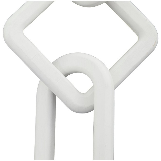 Set Of 2 Wood Chain Sculpture White Cosmoliving By Cosmopolitan