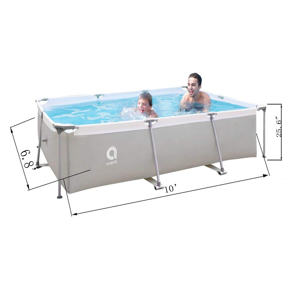 JLeisure 10 ft. x 6.5 ft. Rectangle 25 in. Metal Frame Pool JL-17773