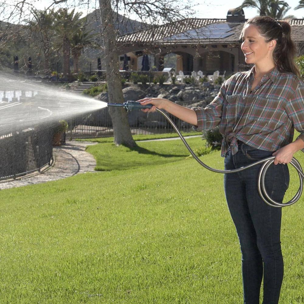 BERNINI FOUNTAINS Pro 58 in Dia x 50 ft. Length Light Kink Free Metal Hose - Slate Blue LG3857BE